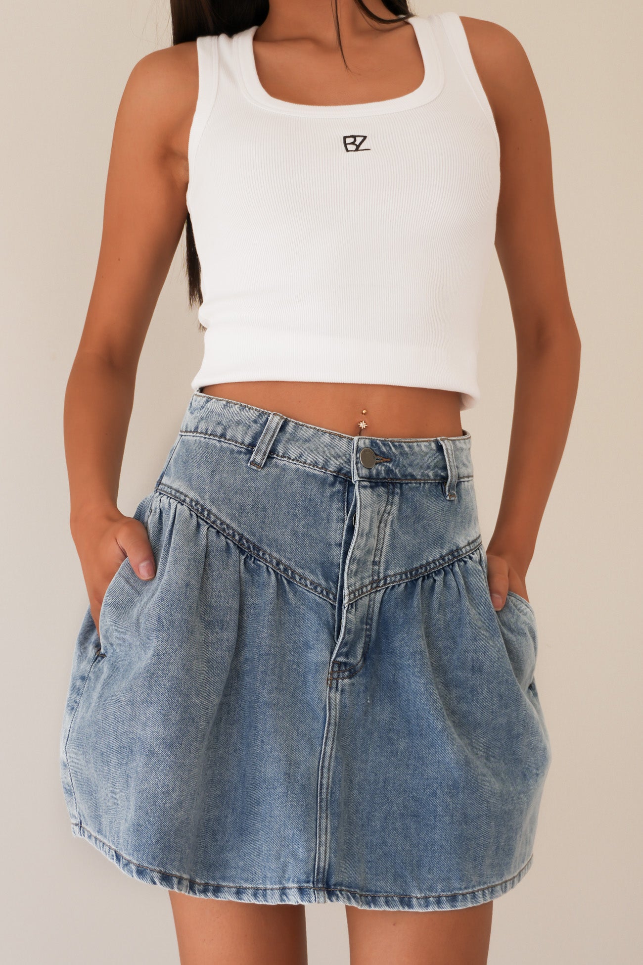 Arlo Mini Skirt Light Blue