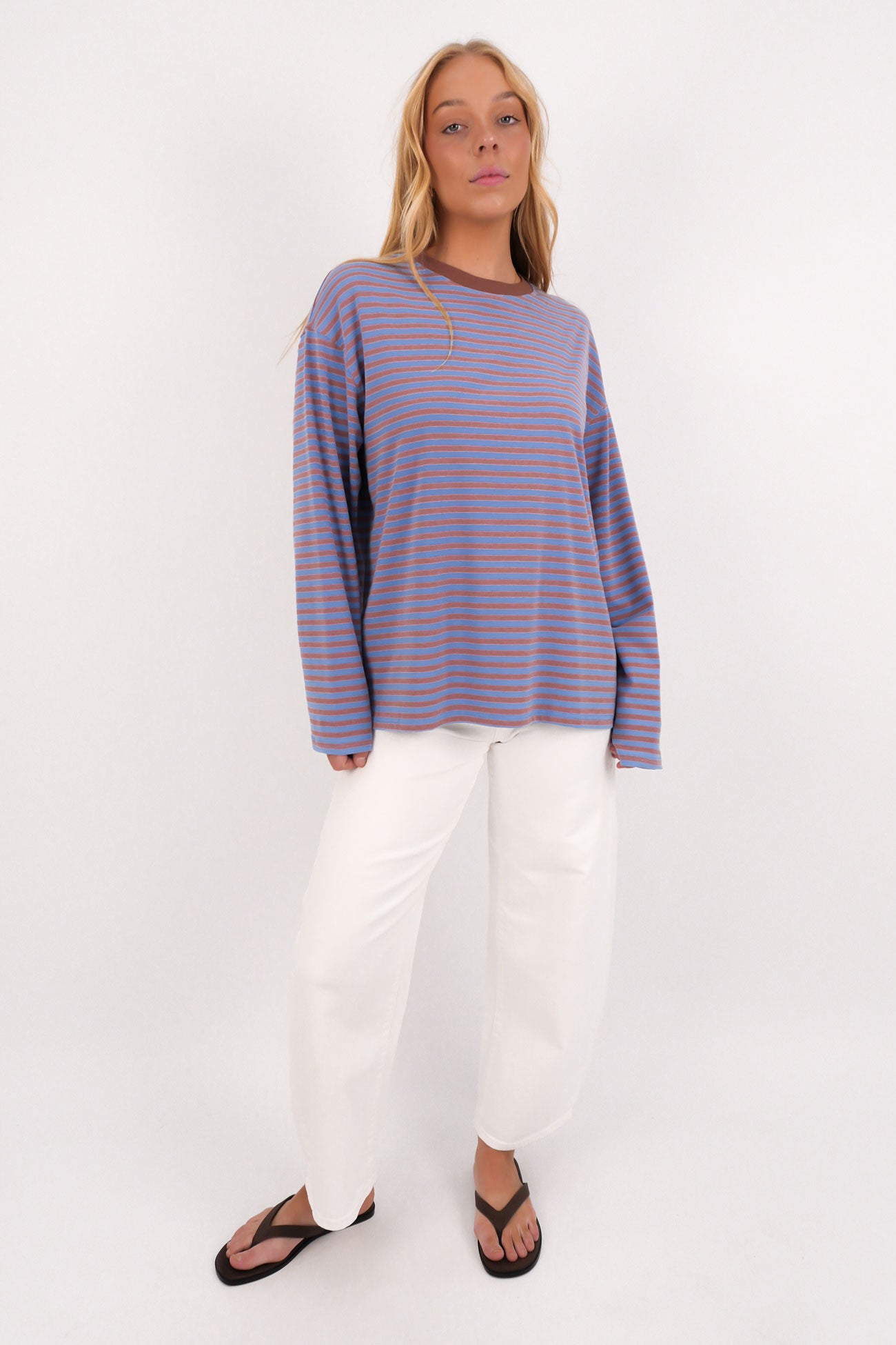 Arlow Long Sleeve Tee Chocolate Blue