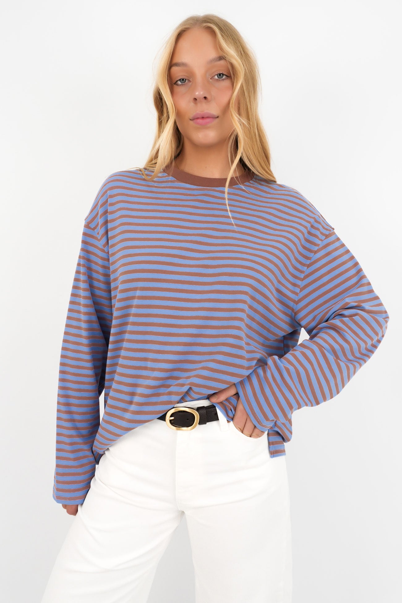 Arlow Long Sleeve Tee Chocolate Blue