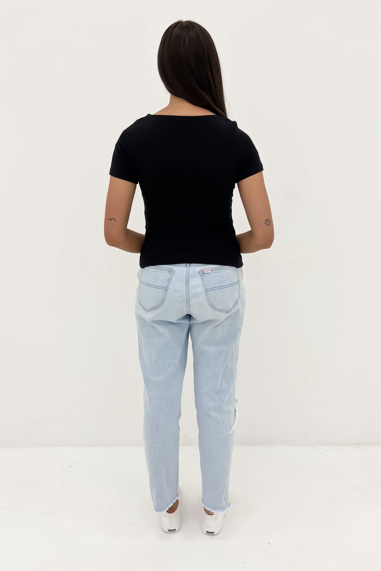 Aubrey Square Neck Short Sleeve Top Black