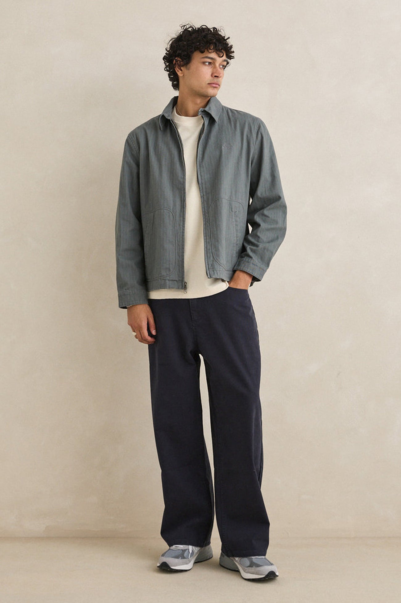 Awake Herringbone Jacket Charcoal