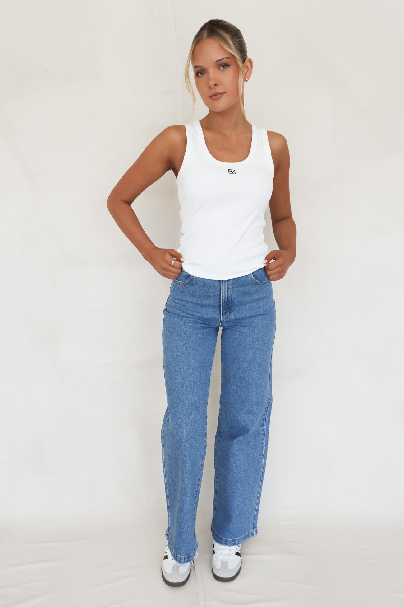 BZ Luxe Rib Tank White