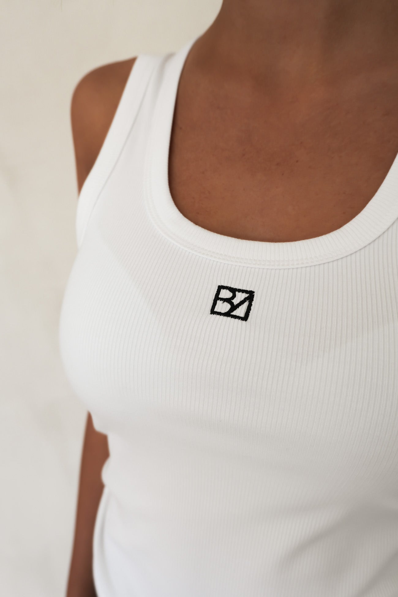 BZ Luxe Rib Tank White