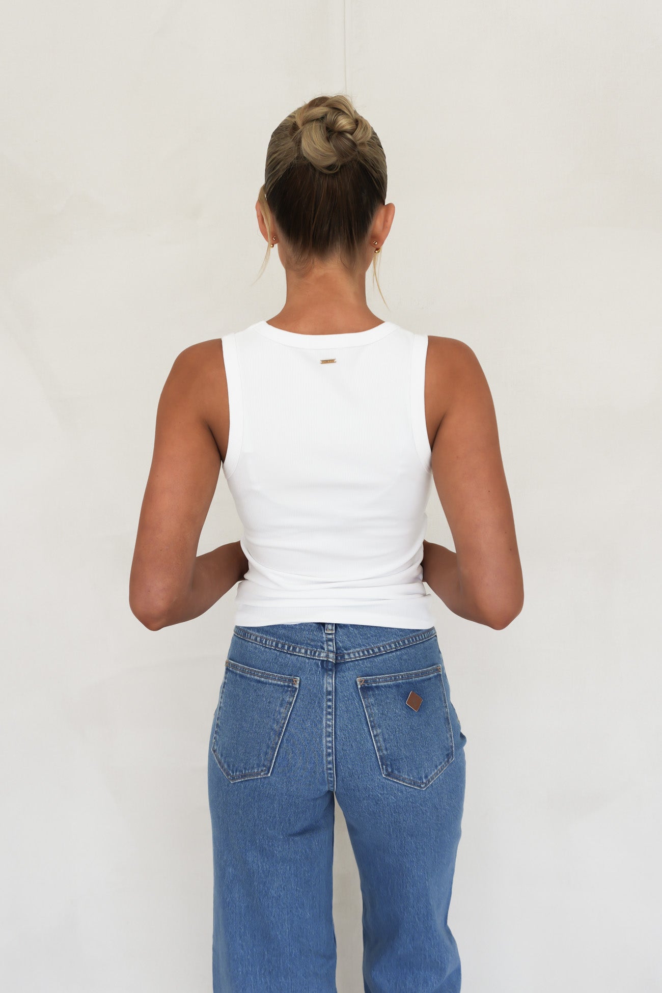 BZ Luxe Rib Tank White