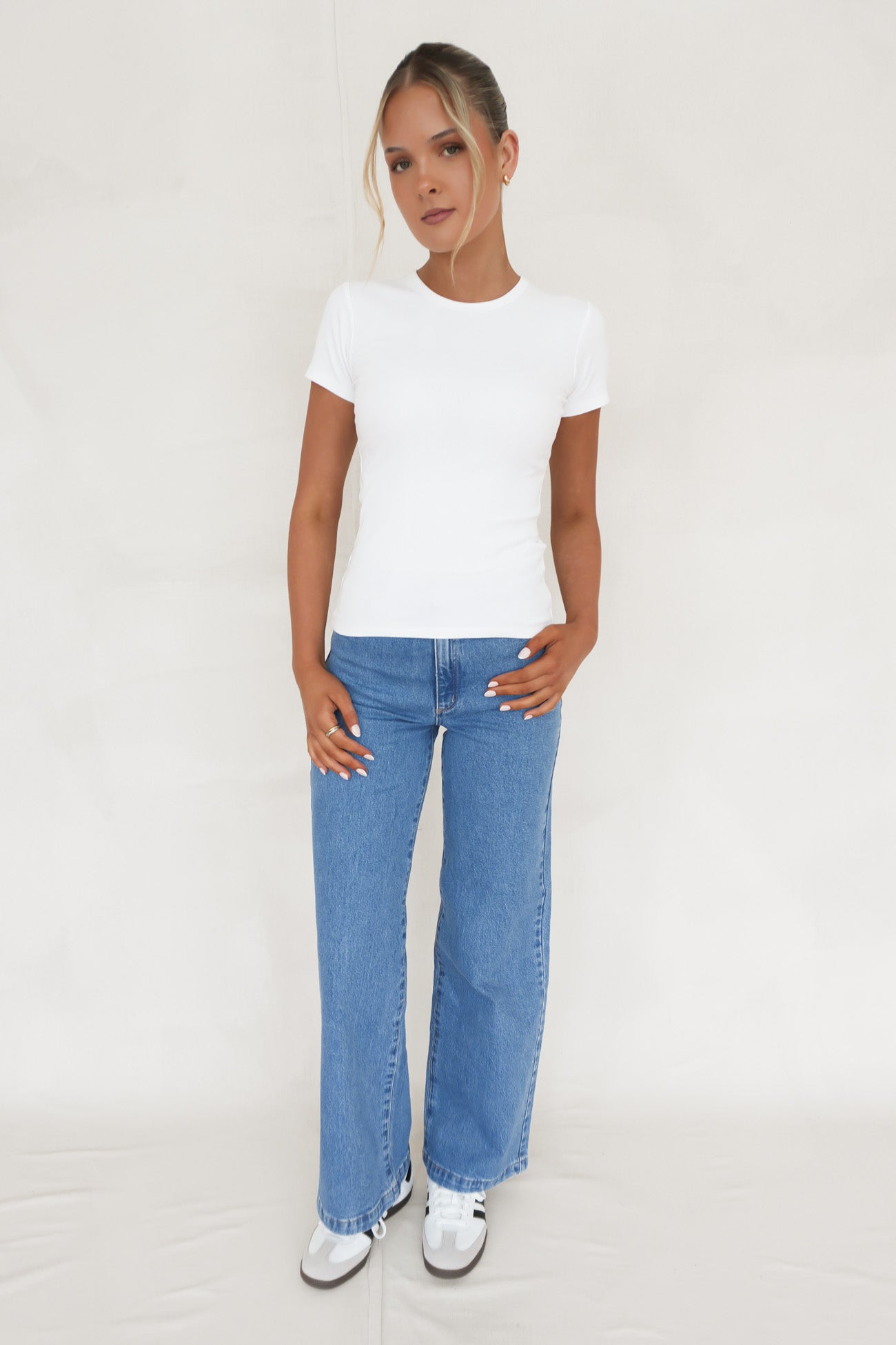 BZ Luxe Rib Tee White