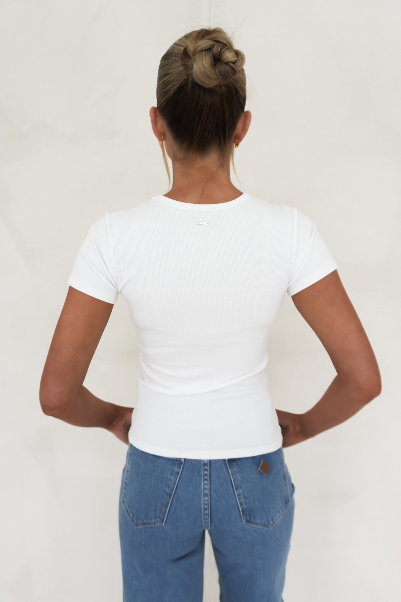 BZ Luxe Rib Tee White