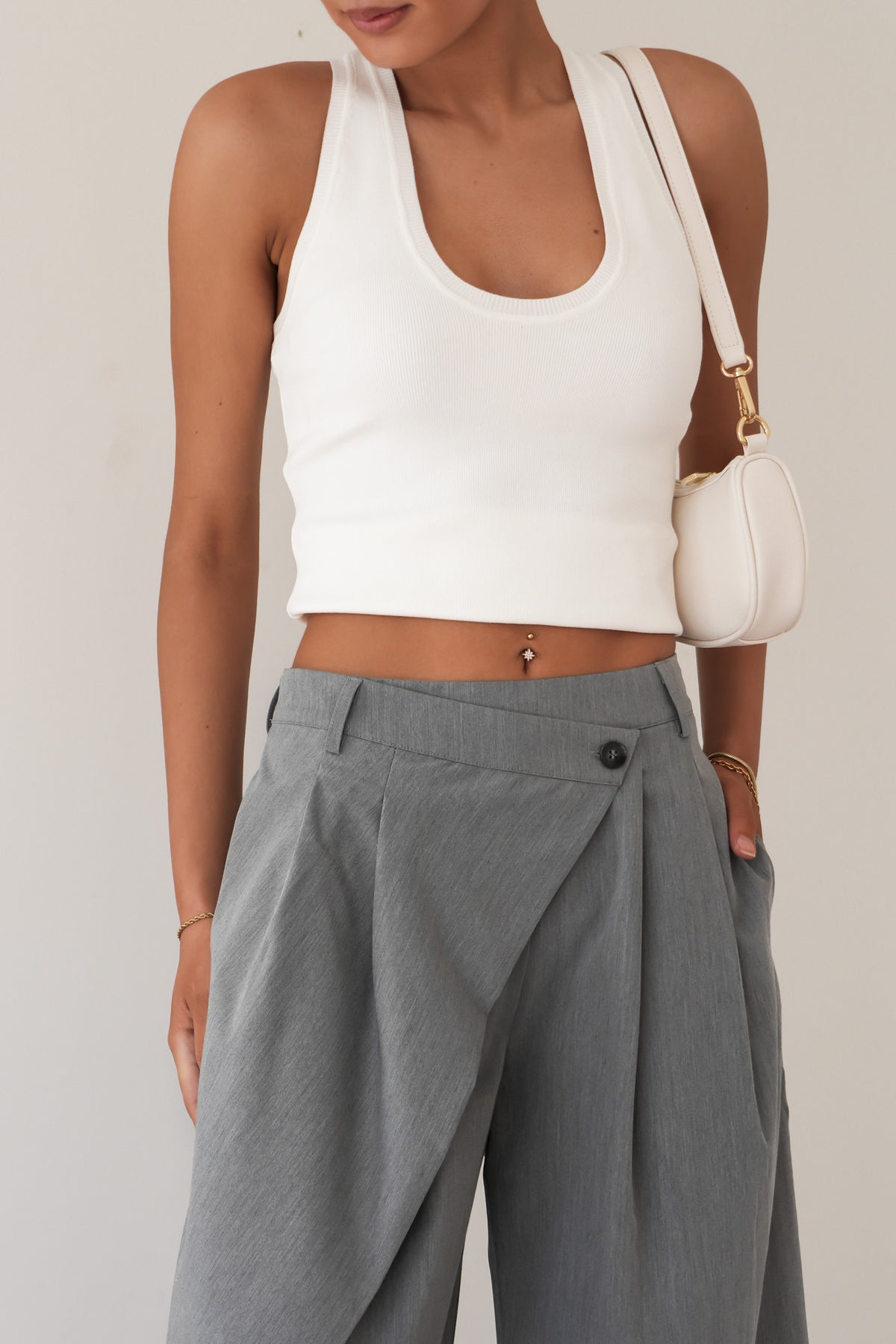 Bailee Asym Pant Grey