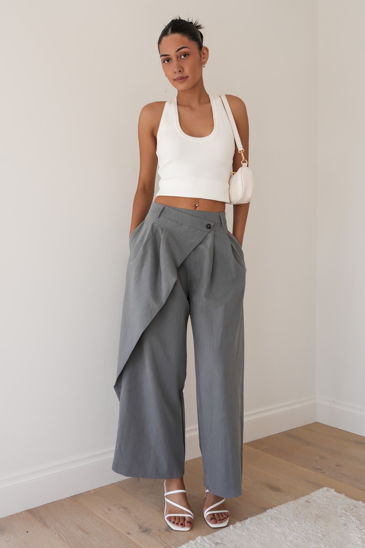 Bailee Asym Pant Grey