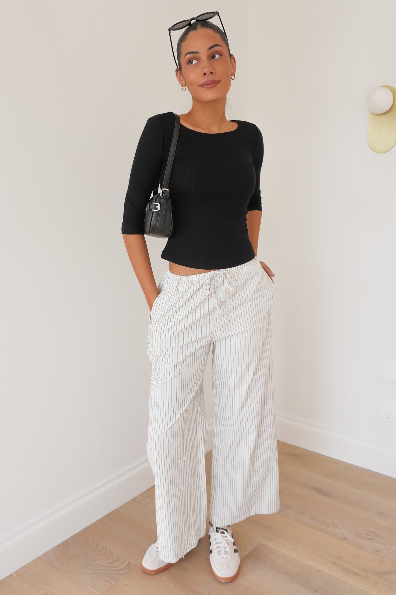 Baylea Pant White Pinstripe