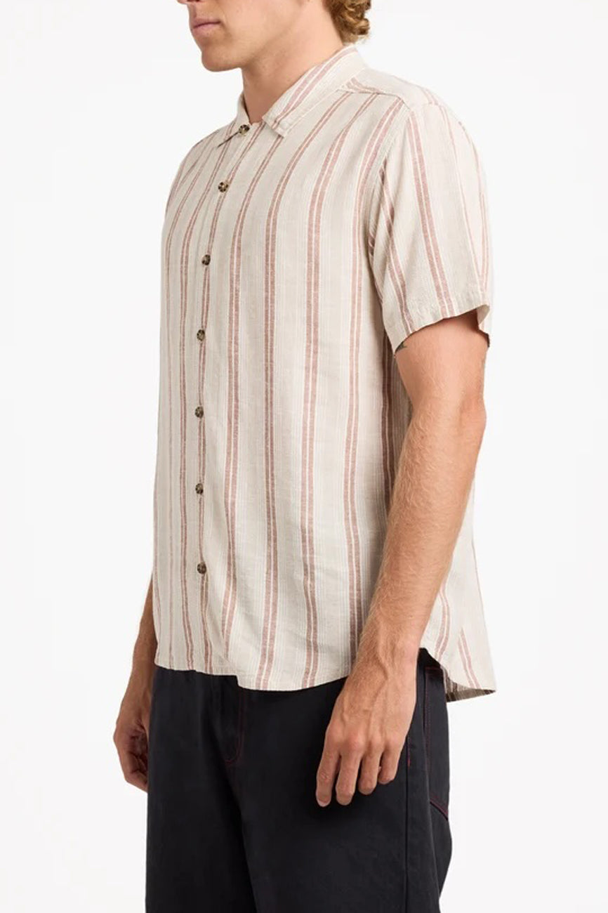 Beat Stripe Short Sleeve Shirt Light Khaki