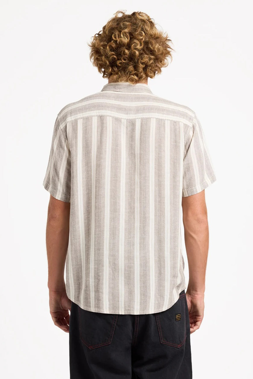 Beat Stripe Short Sleeve Shirt Mushroom