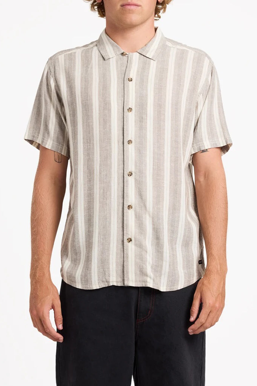 Beat Stripe Short Sleeve Shirt Mushroom