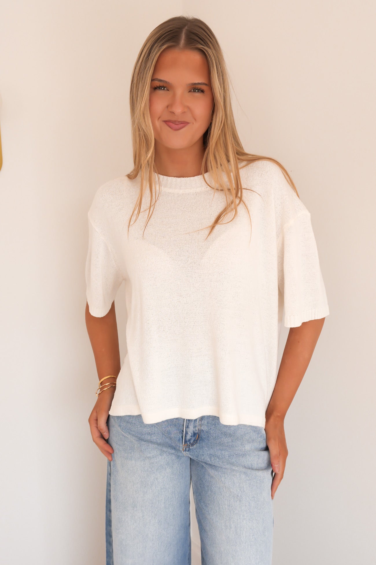 Belinda Knit Top White