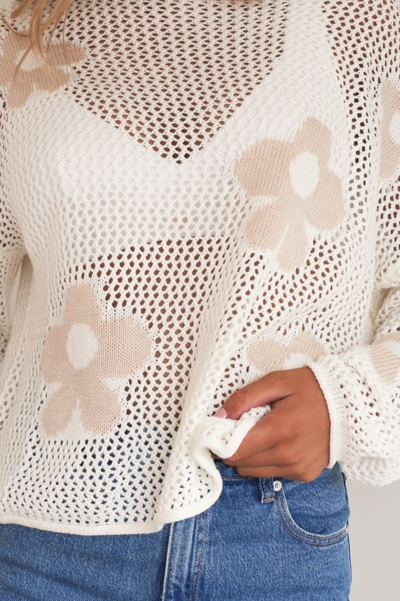 Billy Crochet Top White Flower