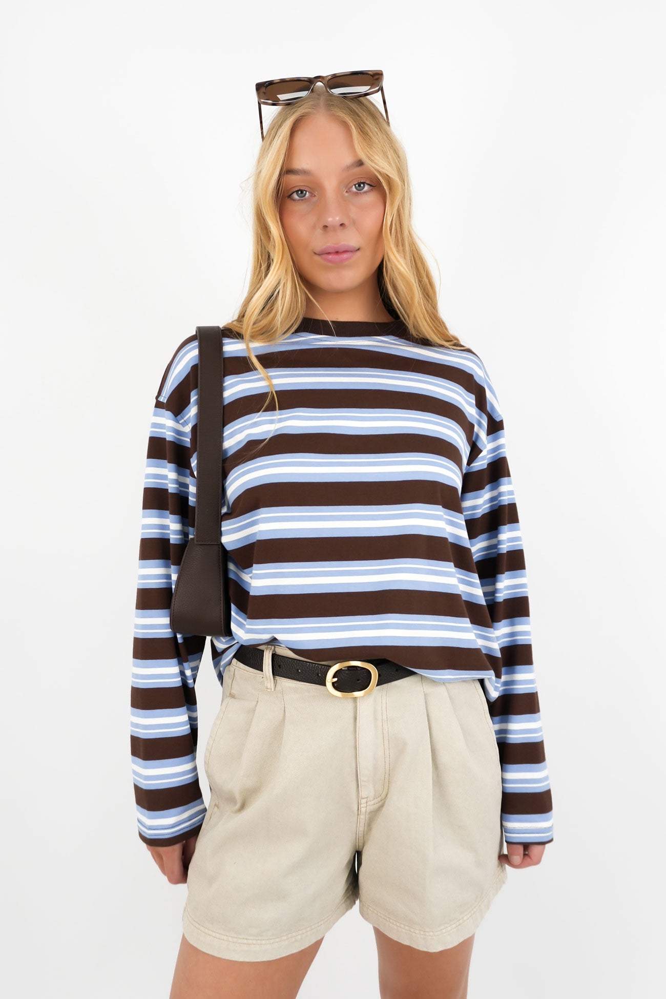 Blaze Long Sleeve Tee Blue Brown