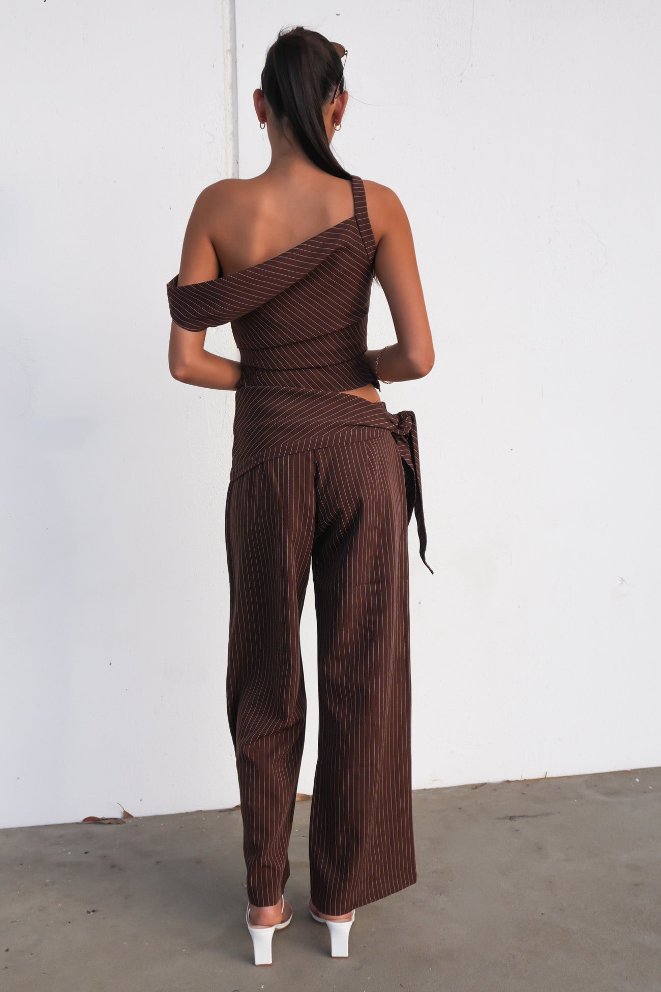 Bobbi Set Chocolate Pinstripe