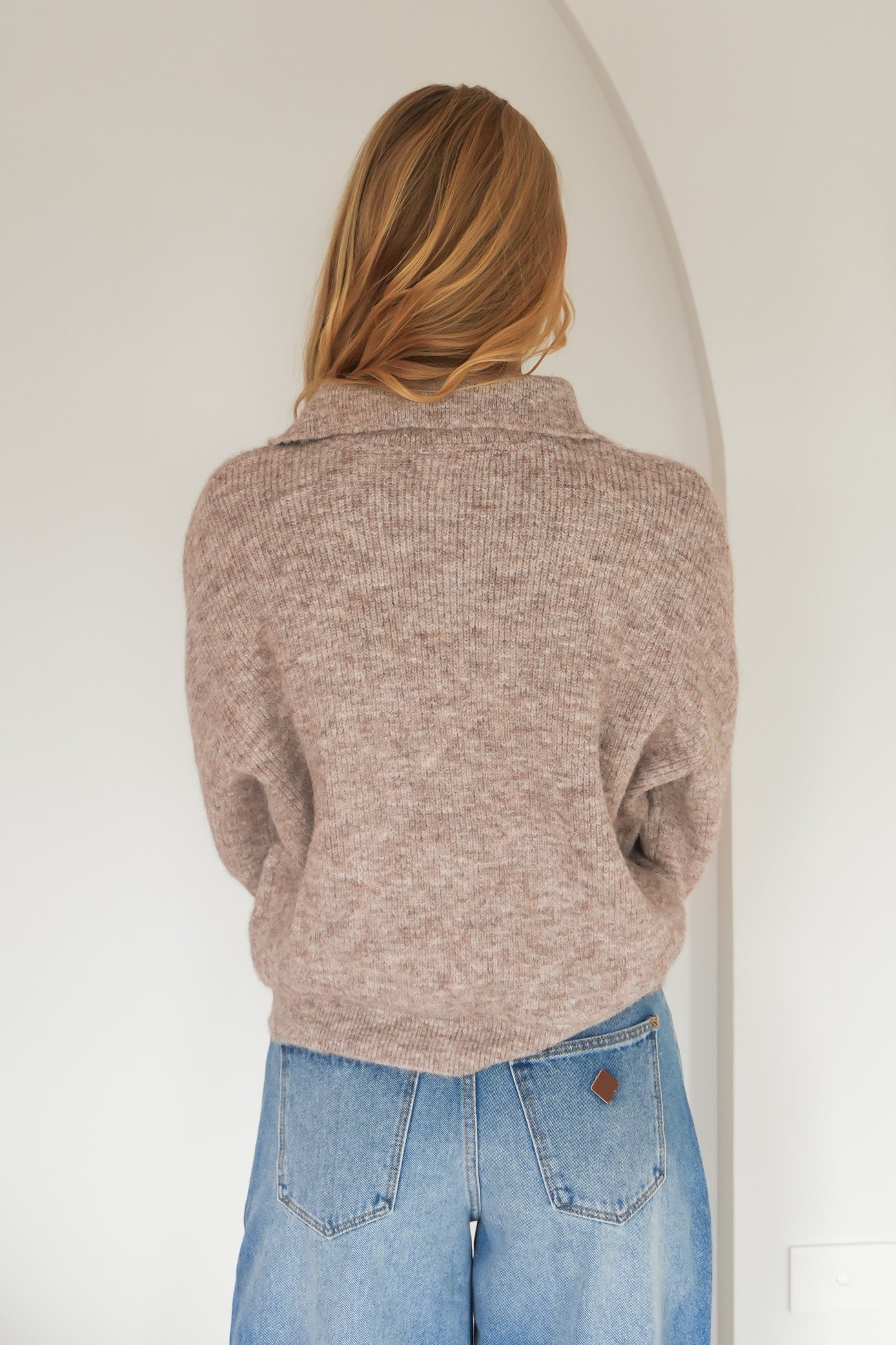 Bonni Knit Quarter Zip Jumper Brown
