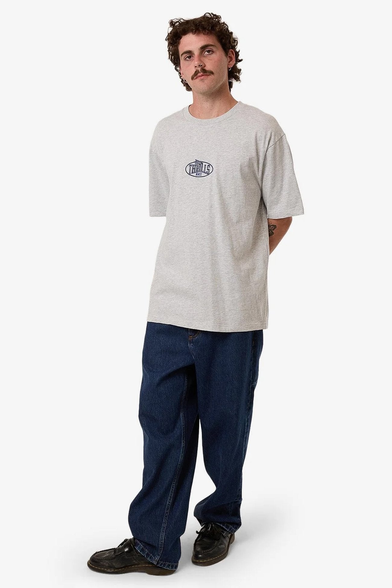 Born To Fly Embro Oversize Fit Tee Snow Marle