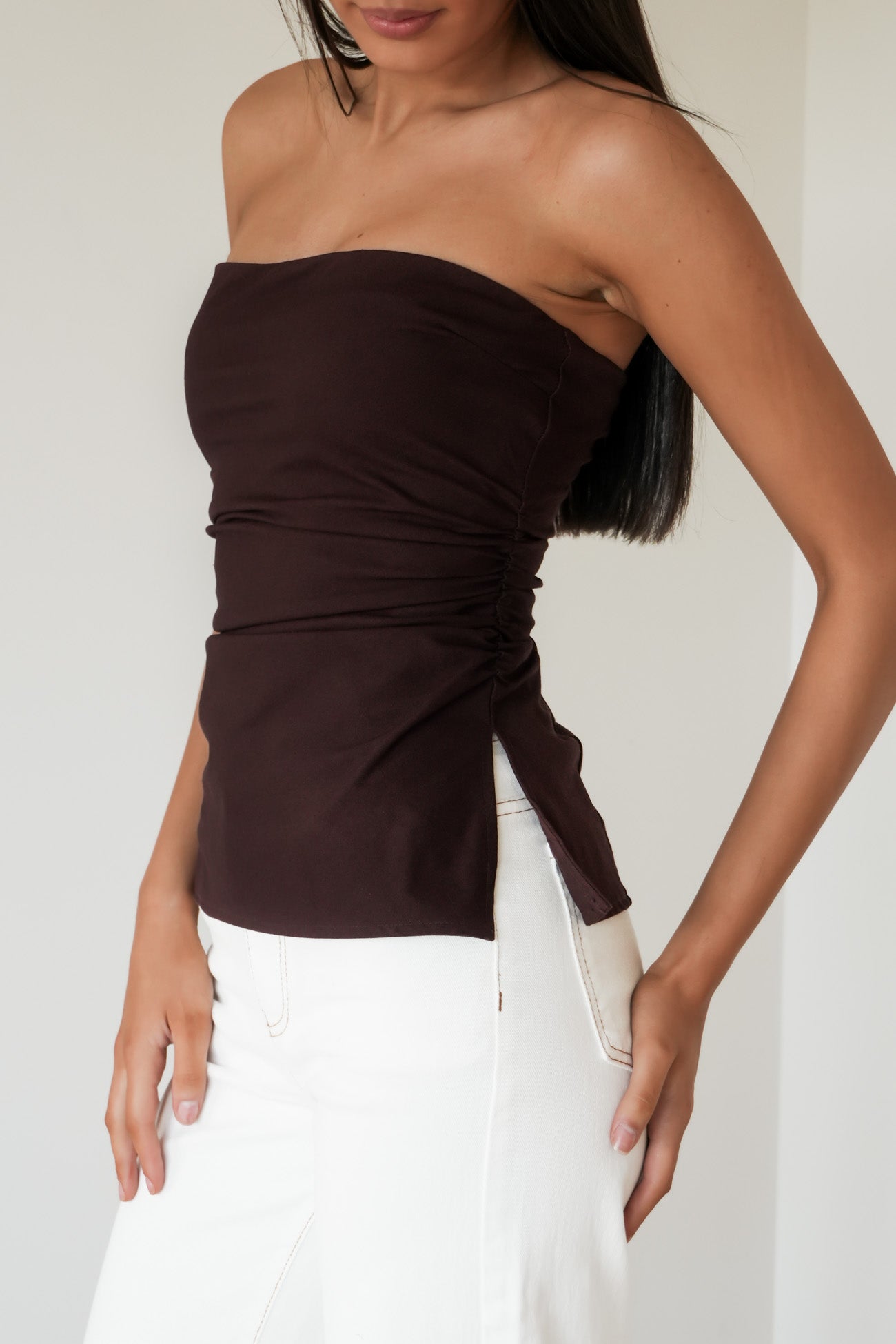 Bowie Strapless Top Chocolate