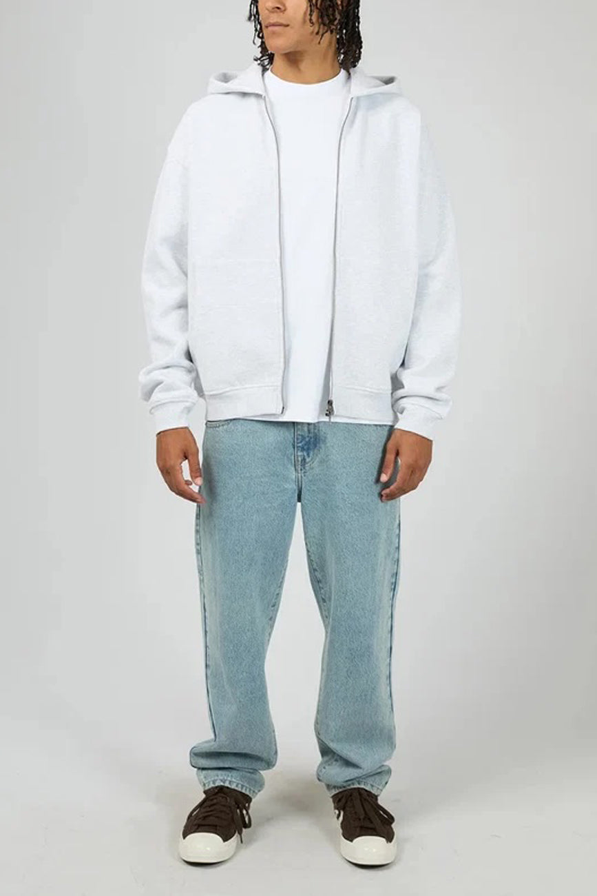 Box Zip Hoodie Grey Marle