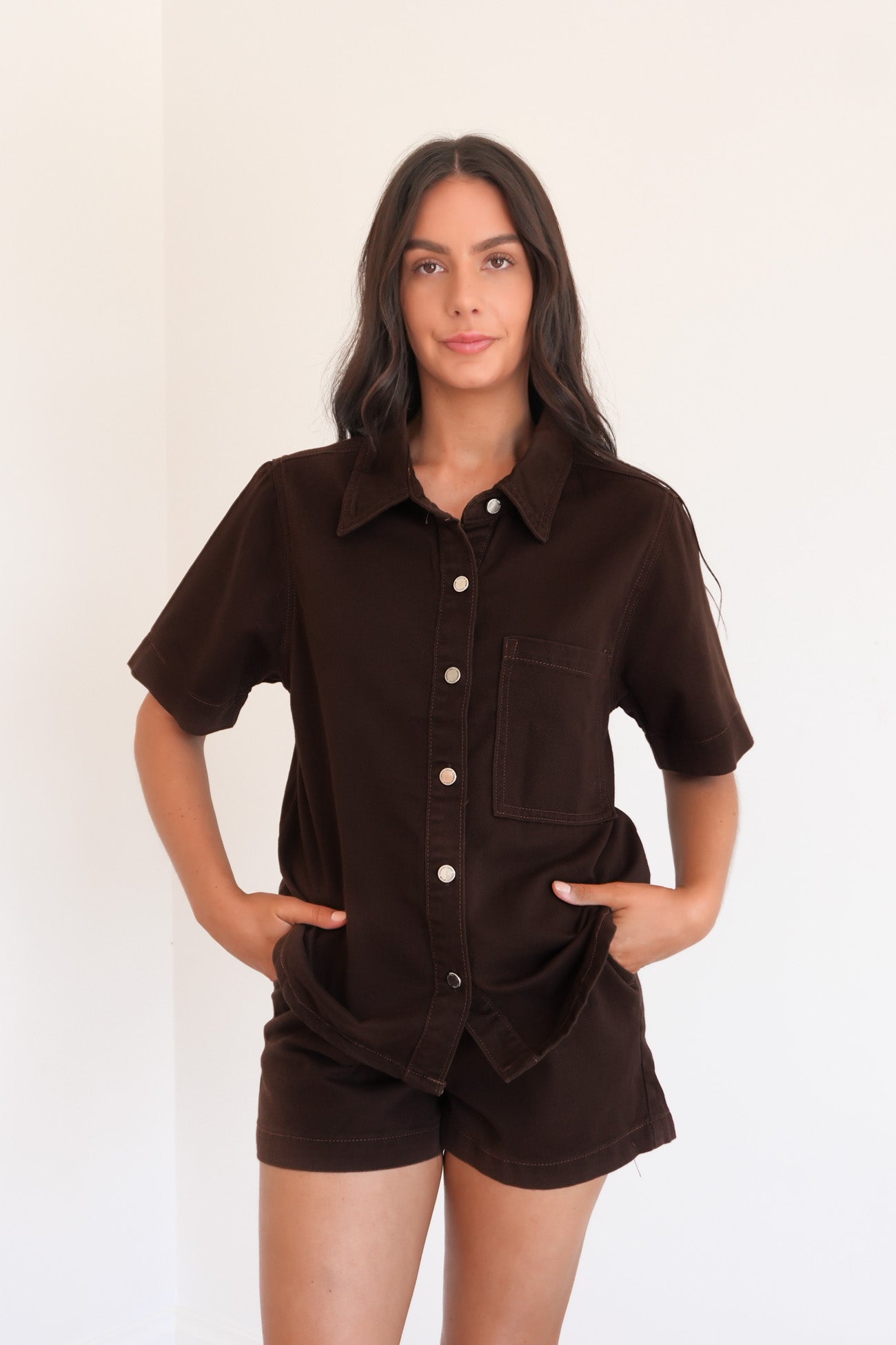 Brandon Denim Shirt Chocolate