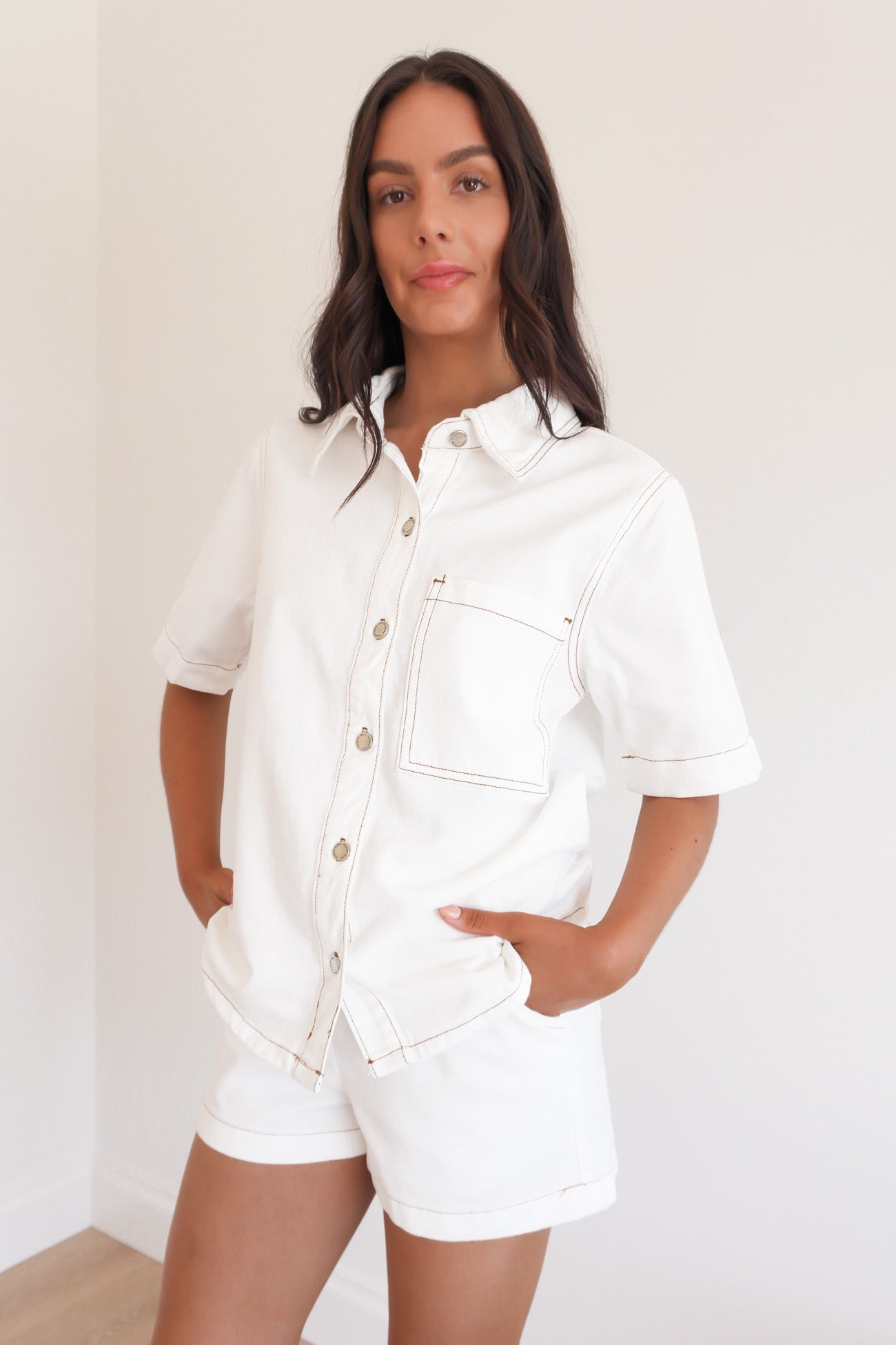 Brandon Denim Short White