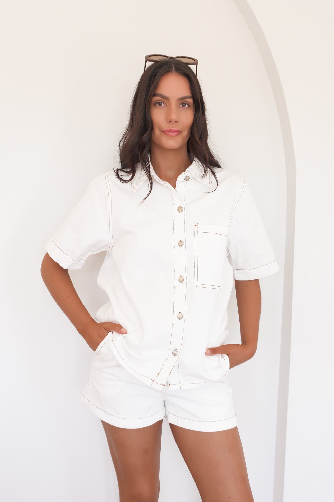 Brandon Denim Shirt White