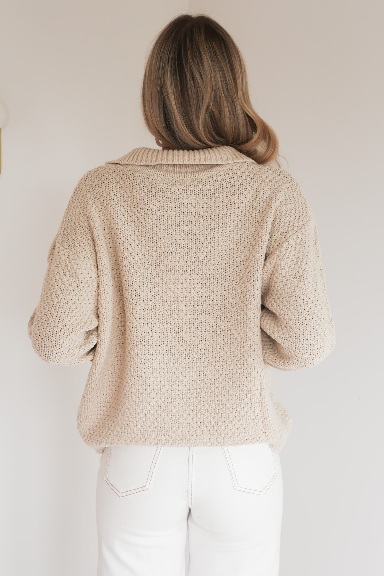 Brianna 1/2 Zip Cable Knit Cream