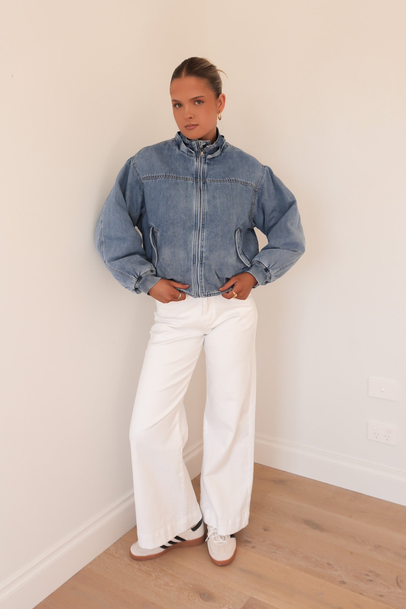 Brixton Denim Bomber Light Blue