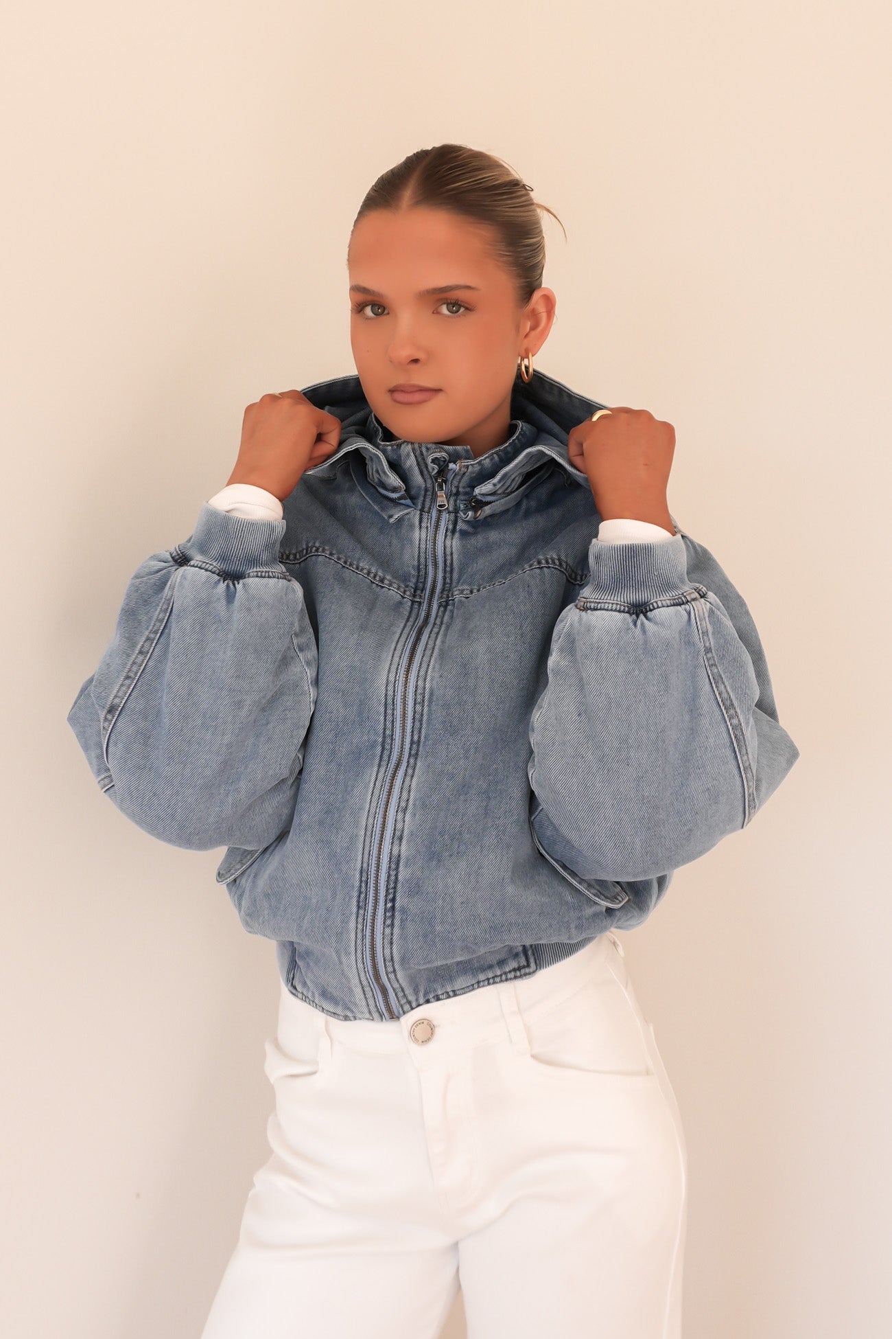 Brixton Denim Bomber Light Blue