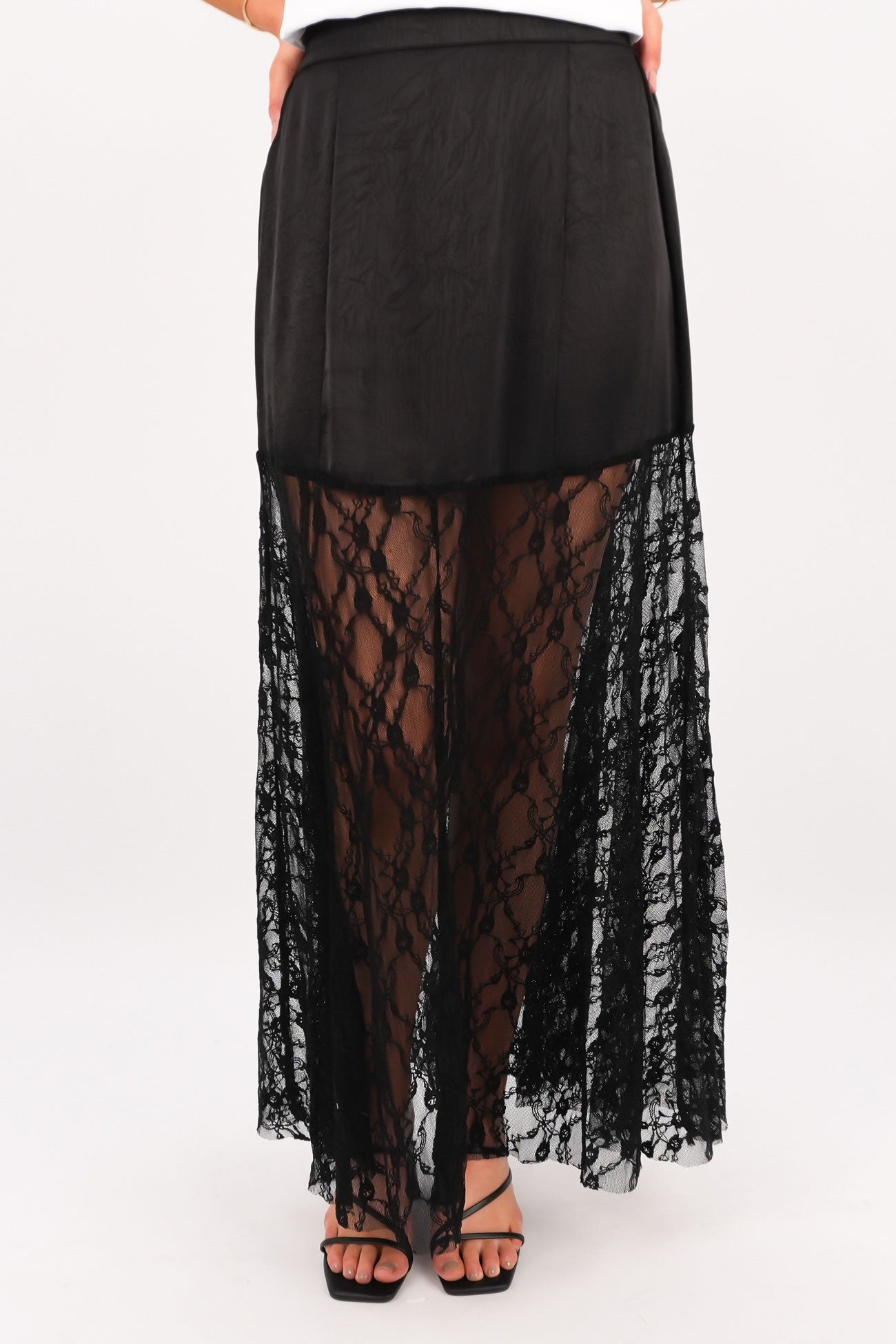 Brody Lace Maxi Skirt Black