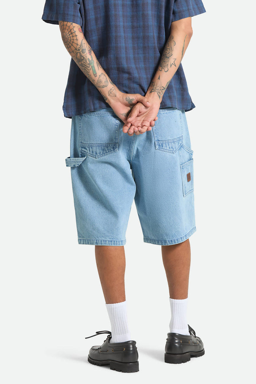 Builders Carpenter Baggy Short Washed Blue Denim