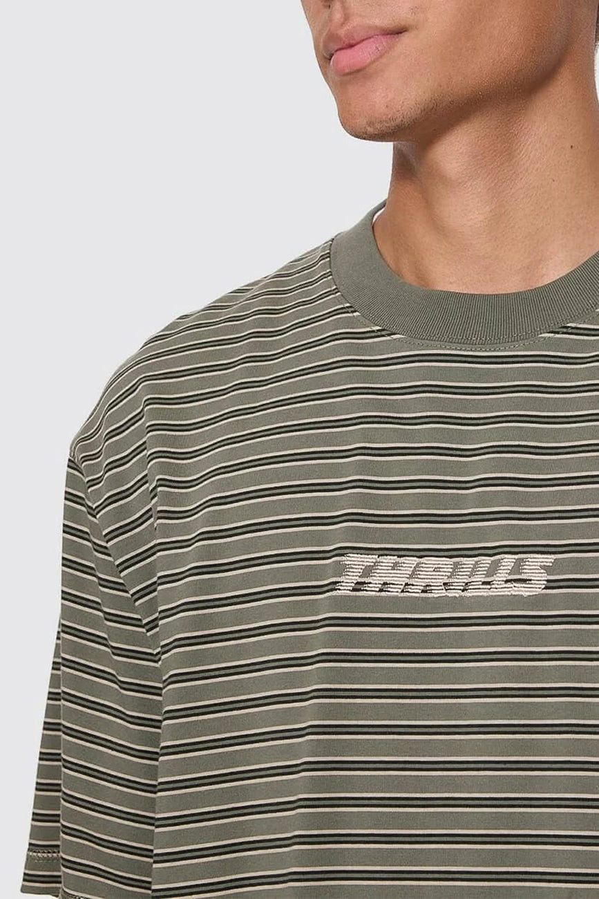 Built To Last Stripe Oversize Box Crop Tee Beetle
