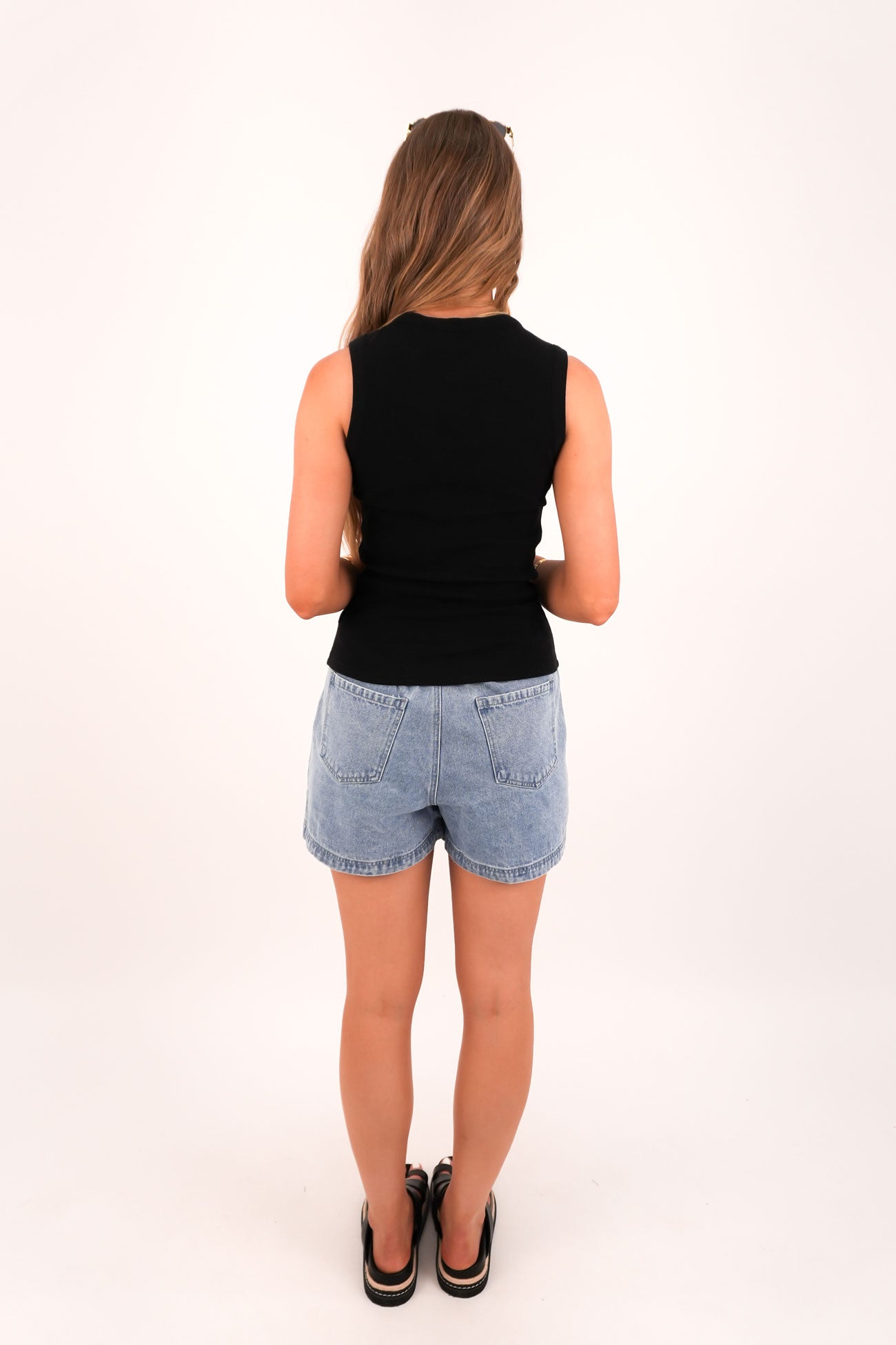 Button Up Tank Black