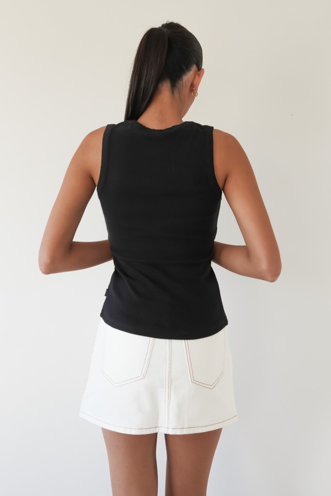 Button Up Tank Black