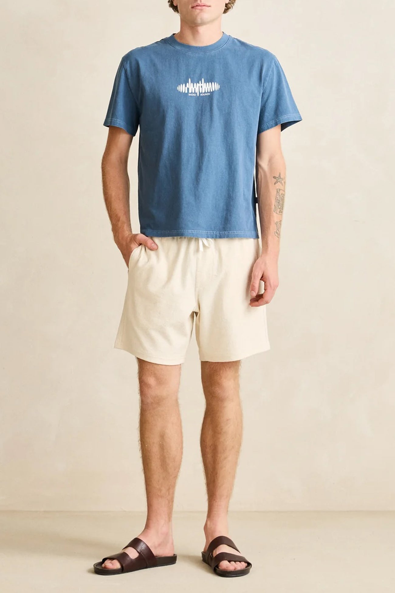 Sounds Contrast Band Short Sleeve T-Shirt Blue