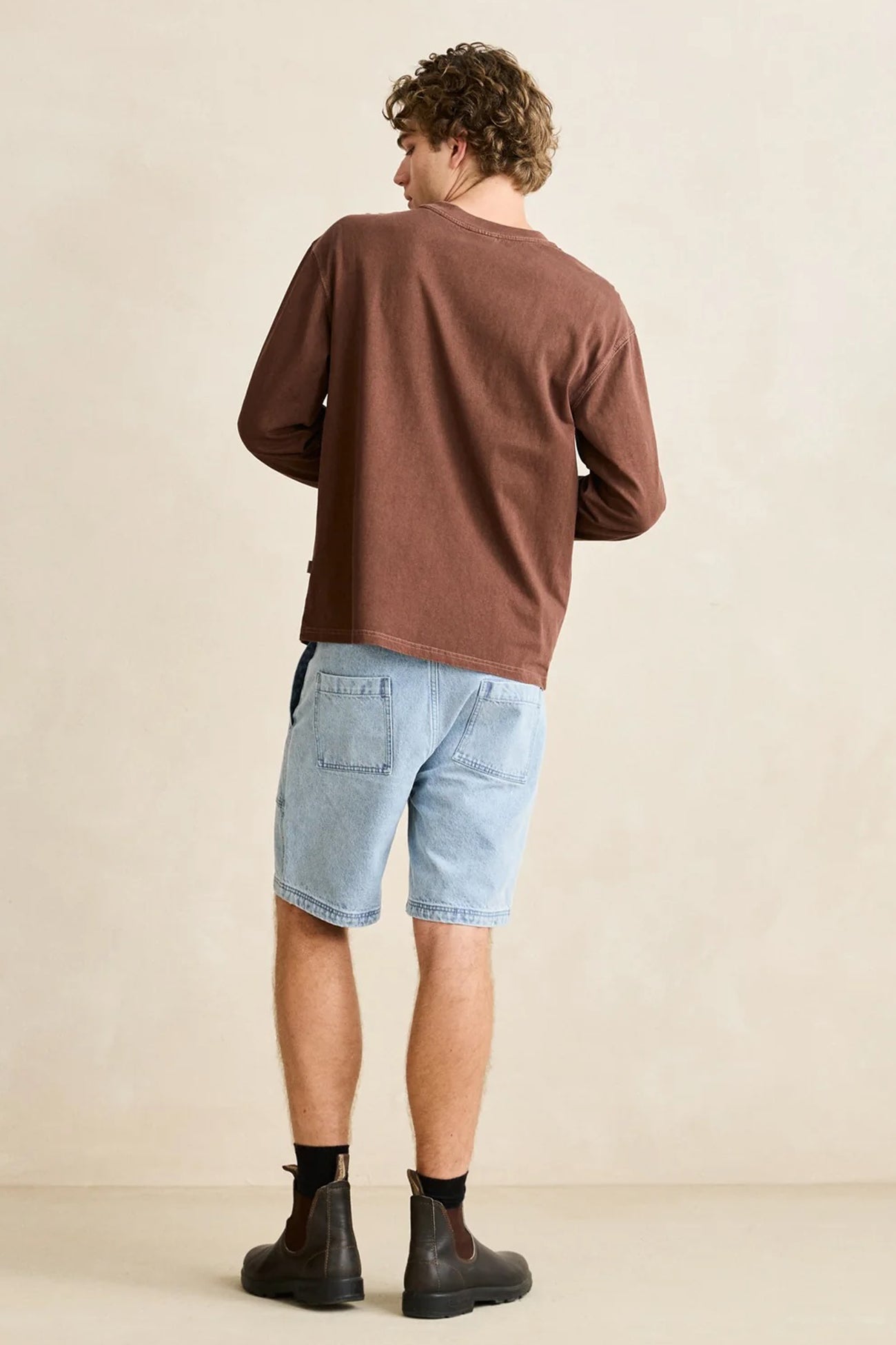 Sounds Contrast Long Sleeve T-Shirt Chocolate
