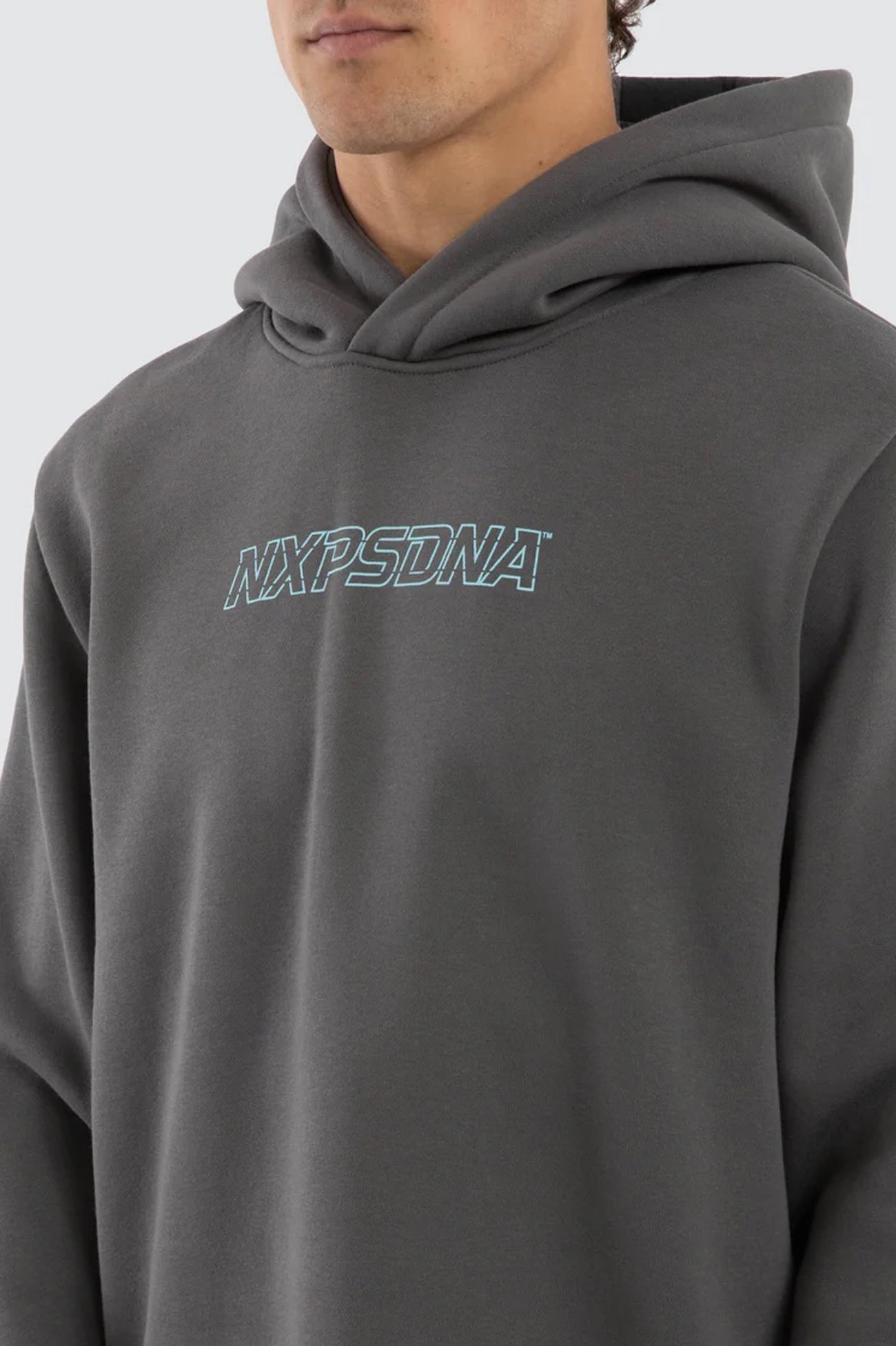 Public Dual Curved Hoodie Charcoal Asphalt
