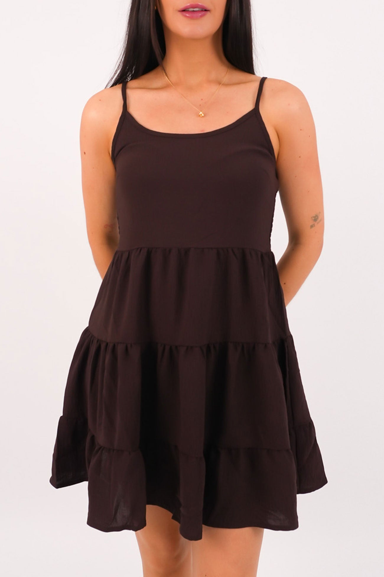 Cabana Mini Dress Brown
