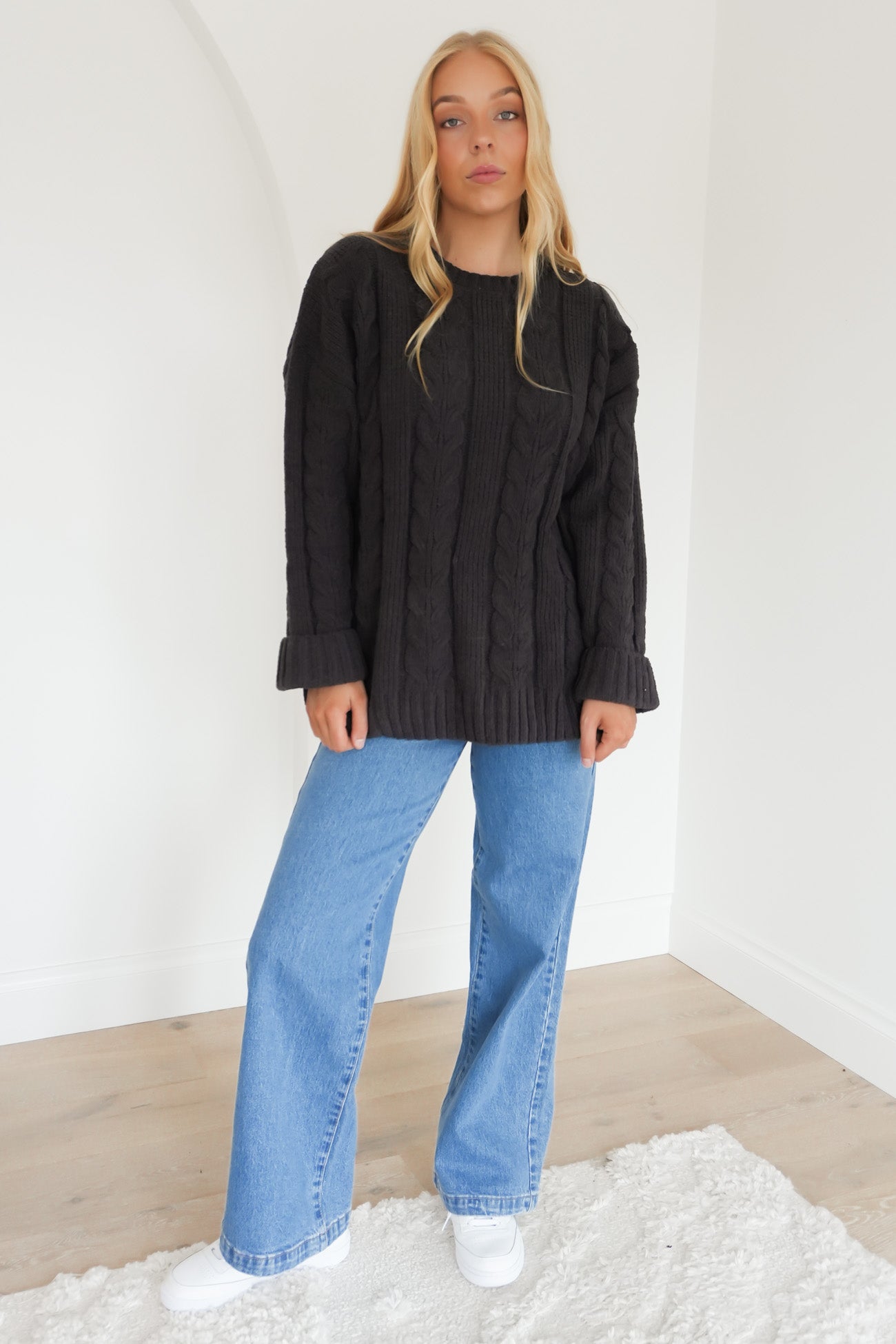 Cable Cove Sweater Vintage Black