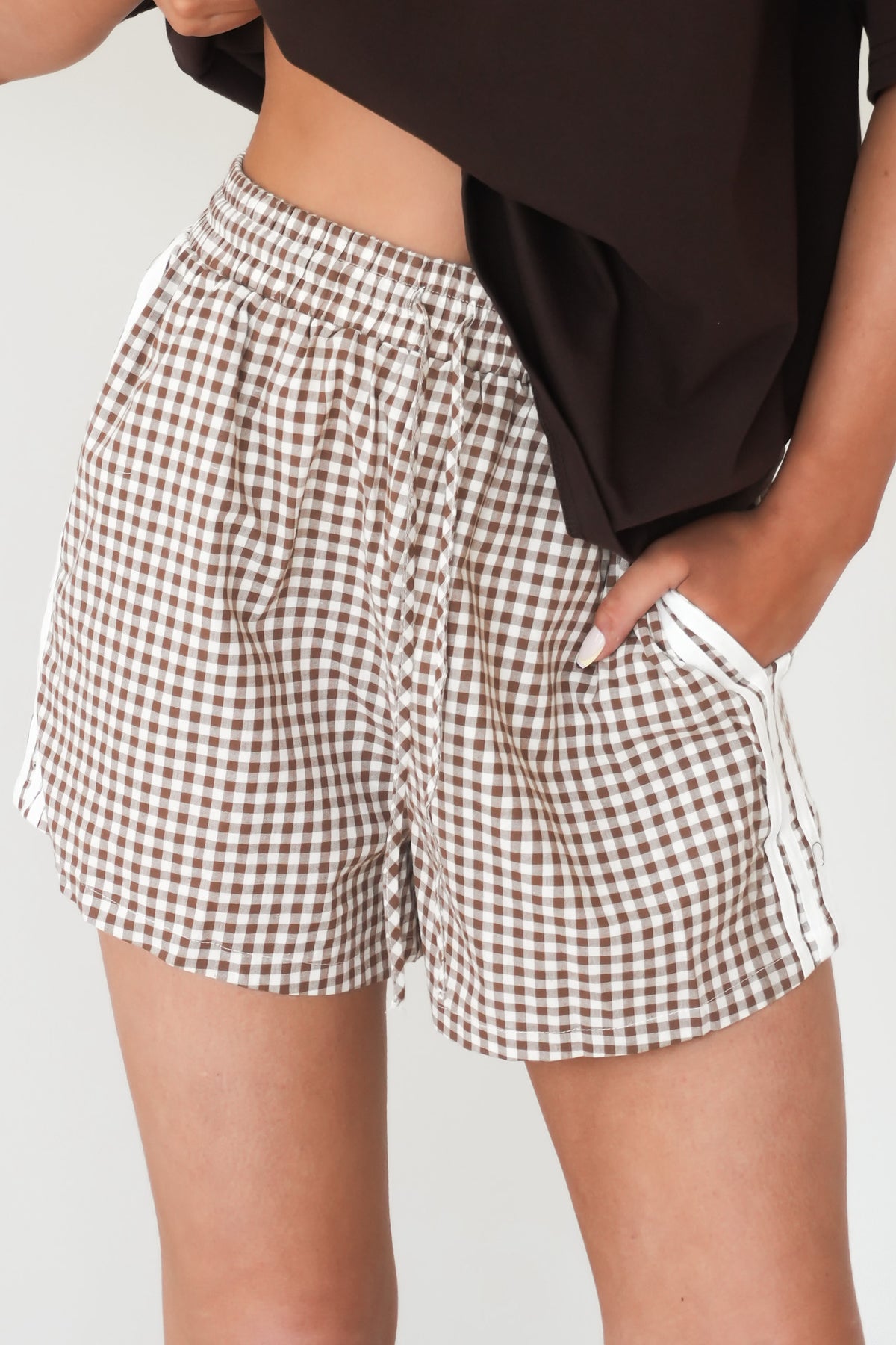 Cadie Short Brown Gingham