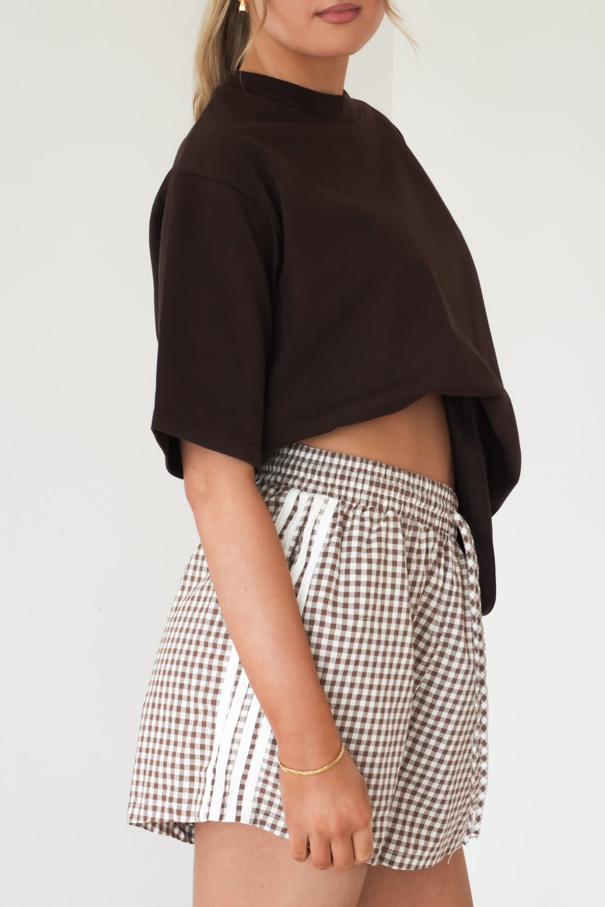 Cadie Short Brown Gingham