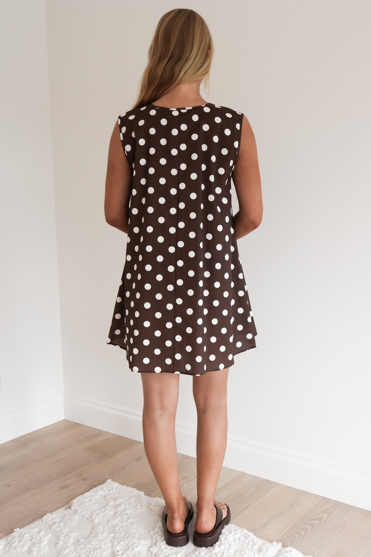 Caitlin Mini Dress Chocolate Polka Dot