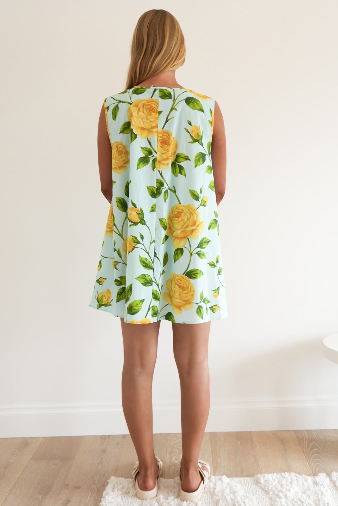 Caitlin Mini Dress Lemon Floral