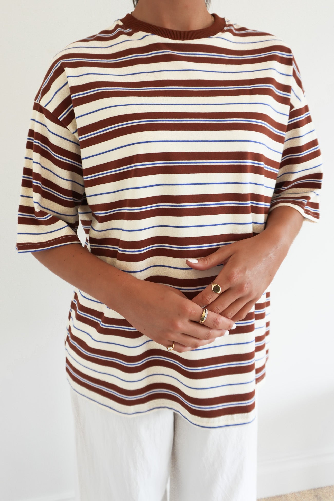 Callum Tee Brown Stripe