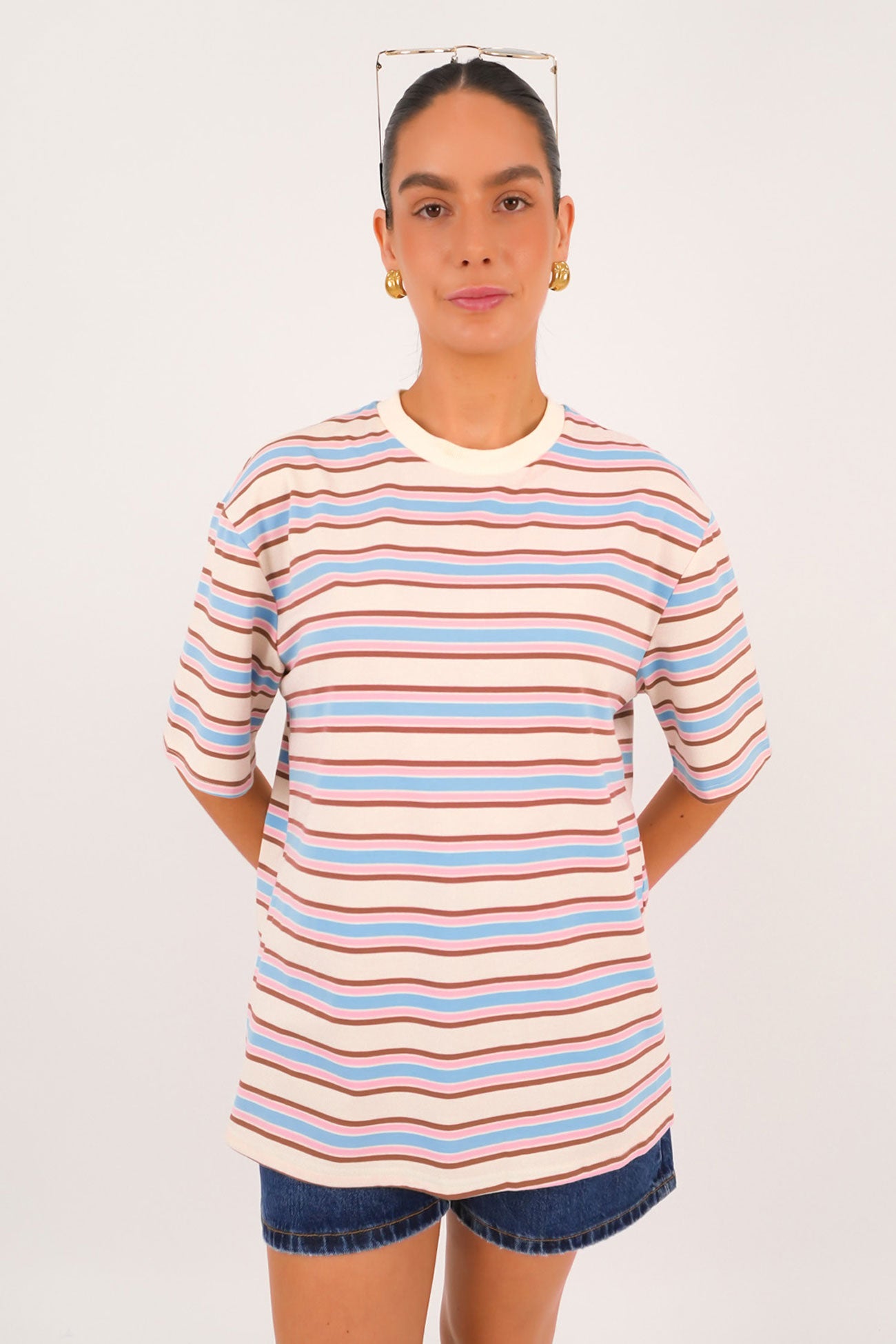 Campbell Stripe Tee Blue Pink