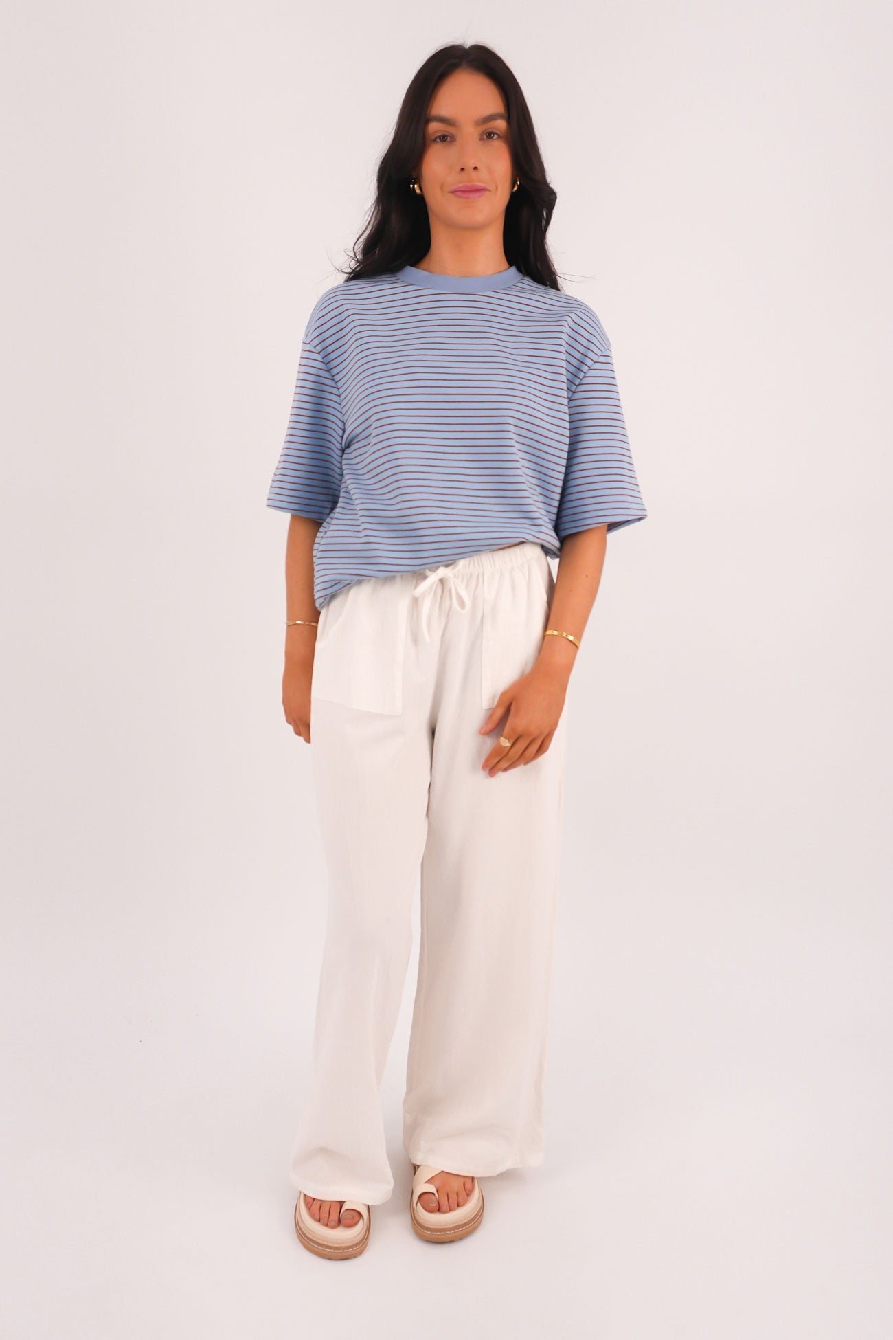 Campbell Stripe Tee Blue