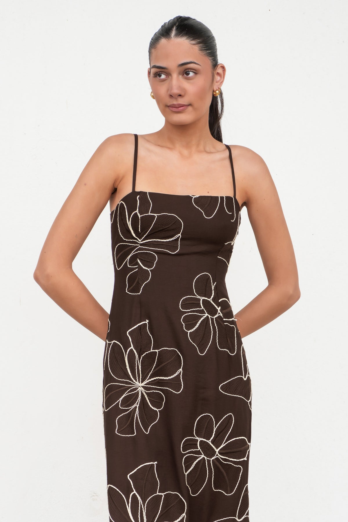 Carlie Midi Dress Chocolate