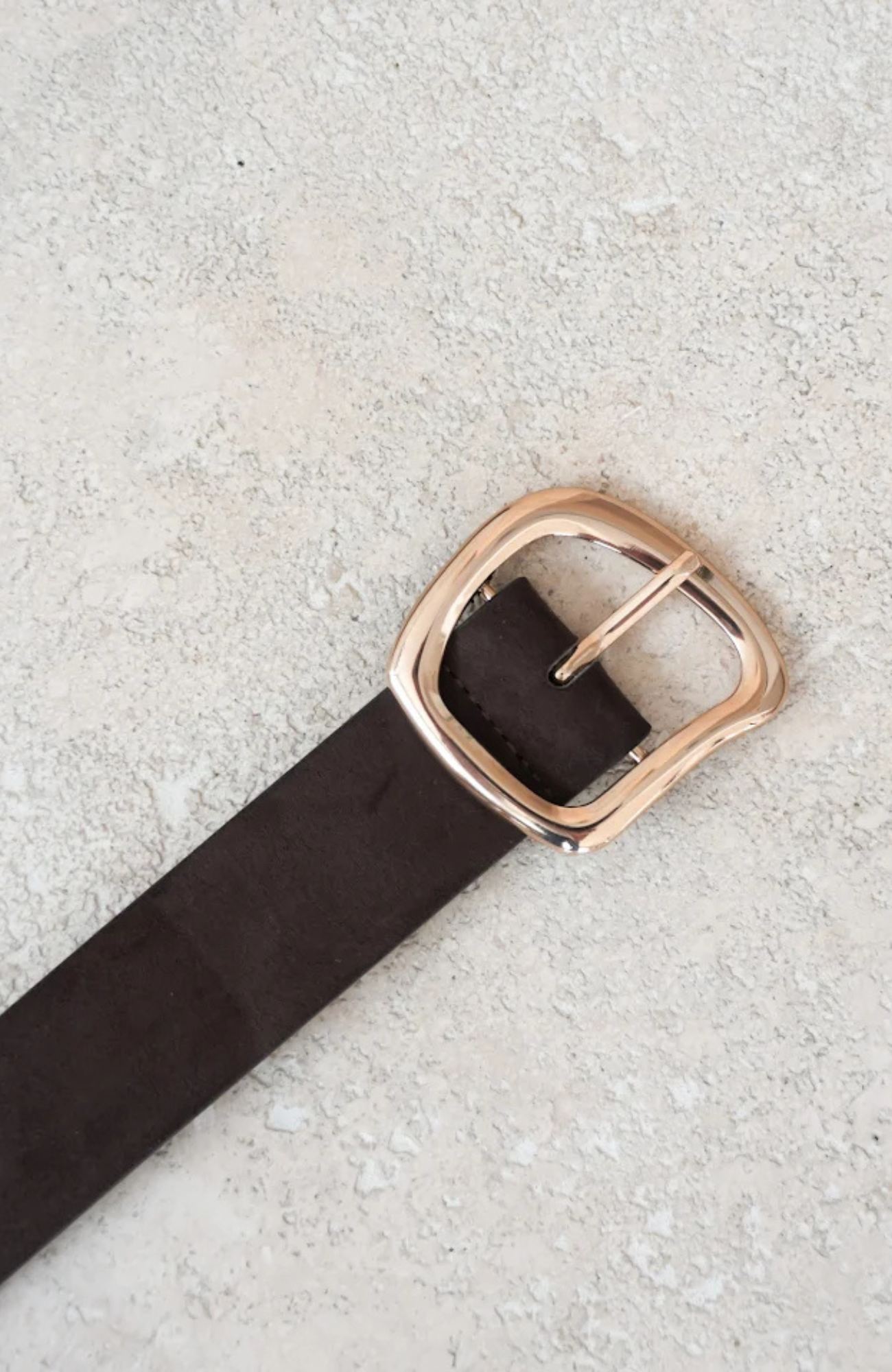Carter Belt Dark Cacao Suede Gold