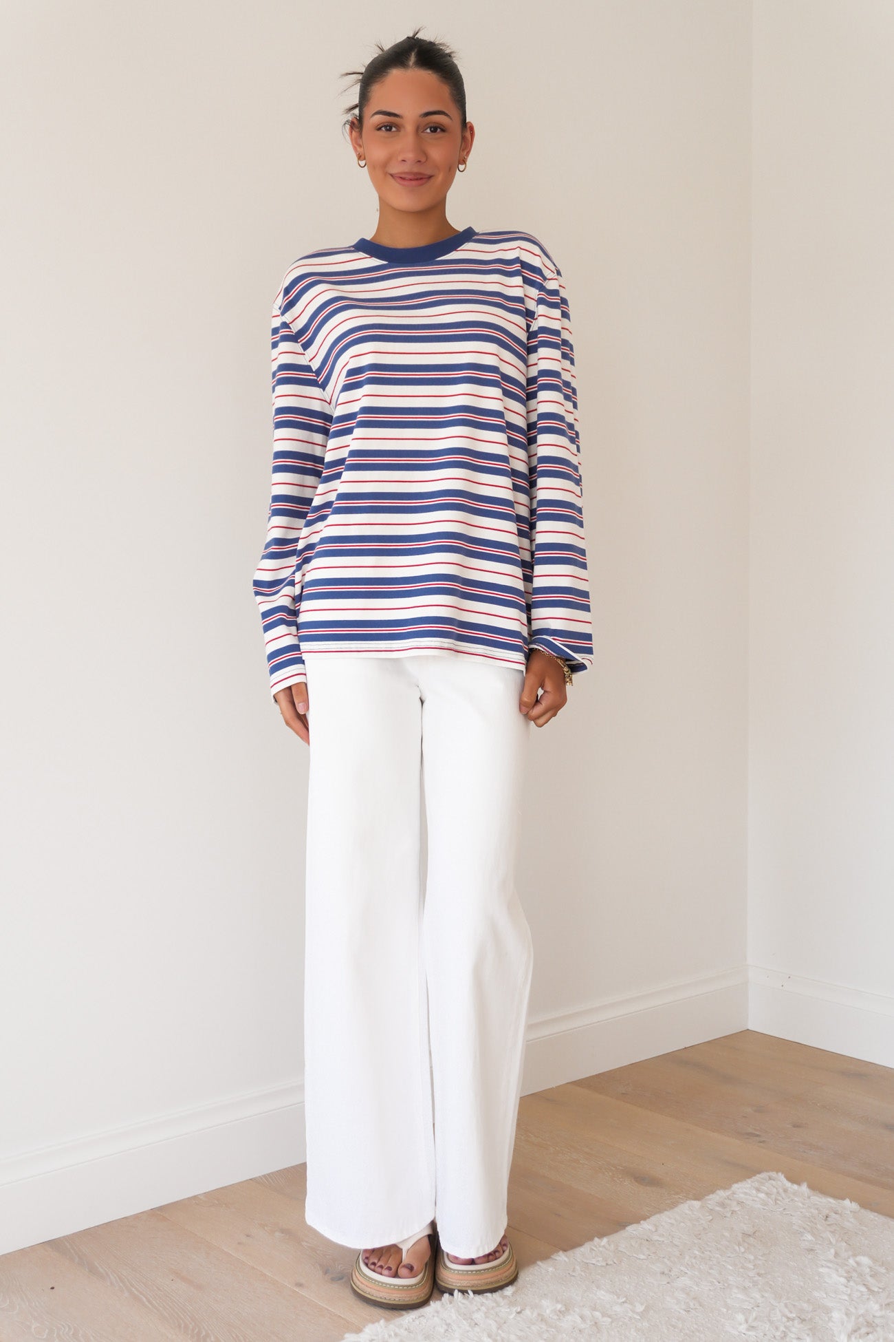 Carter Long Sleeve Red Slate Stripe